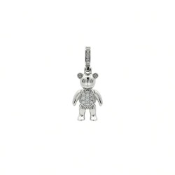 925 Silver CZ Set Teddy Bear Pendant