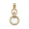 925 Sterling Silver 14K Gold Plated CZ Linked Circle Pendant