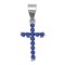 925 Sterling Silver Blue CZ Cross Pendant