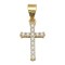 925 Sterling Silver 14K Gold Plated CZ Cross Pendant