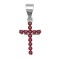 925 Sterling Silver Red CZ Cross Pendant