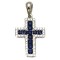 925 Sterling Silver Blue CZ Cross Pendant