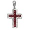 925 Sterling Silver Red CZ Cross Pendant