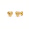 9ct Yellow Gold Diamond Cut Heart Stud Earrings