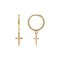 9ct Yellow Gold Hinged Hoop Earrings With Cross Drop