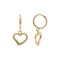 9ct Yellow Gold Hinged Hoop Earrings With Open Heart Drop