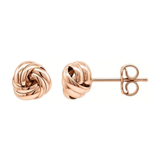 9ct Rose Gold Knot Stud Earrings