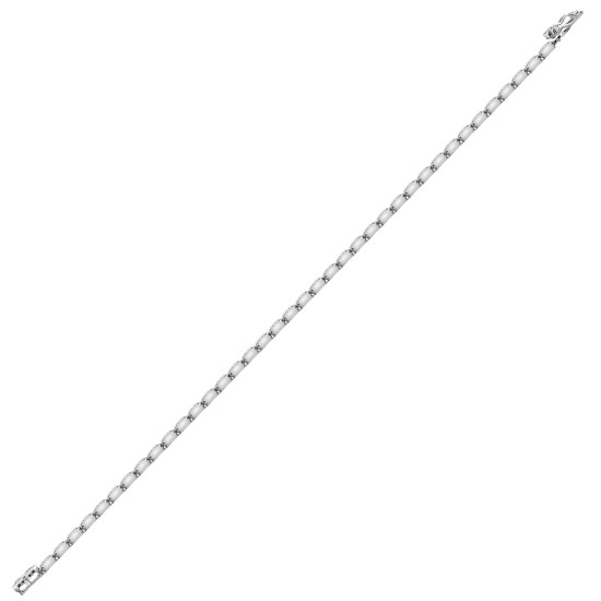 18ct White Gold 8.00ct Rub-over Natural Diamond Line Bracelet