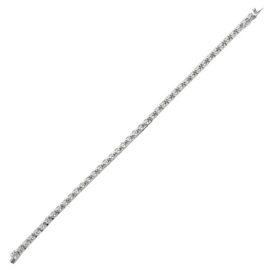 18ct White Gold 7.00ct Claw Set Natural Diamond Line Bracelet