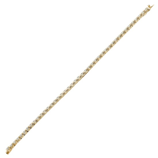 18ct Yellow Gold 5.00ct Claw Set Natural Diamond Line Bracelet