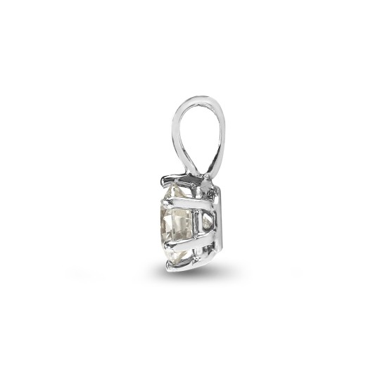 18ct White Gold 75pt 6 Claw Natural Diamond Solitaire Pendant