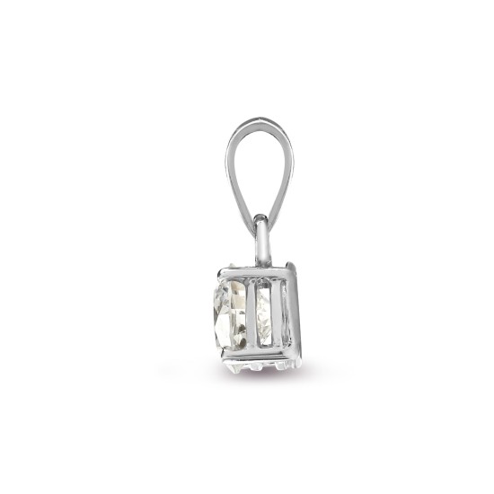 18ct White Gold 50pts Claw set Pendant