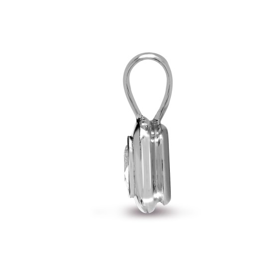 18ct White Gold 15pts Rub over Pendant