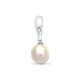 18ct White Gold Natural Diamond And Pearl Pendant