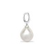 18ct White Gold Natural Diamond And Pearl Pendant
