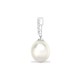 18ct White Gold Natural Diamond And Pearl Pendant