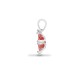 18ct White Gold Natural Diamond And Garnet Pendant
