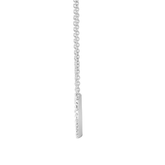 18ct White 0.18ct Natural Diamond Circle Pendant - 18" Chain included