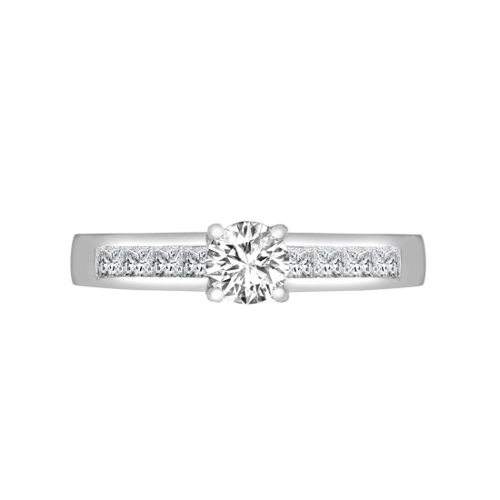 18ct White Gold 0.38ct Natural Diamond Ring. Fits 0.75ct