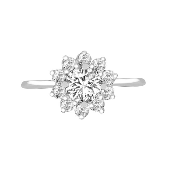 18ct White Gold 40pt Semi Set Natural Diamond Ring Mount. Fits 1.00ct
