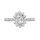 18ct White Gold 50pt Semi Set Natural Diamond Ring Mount.Fits7x5.5mm