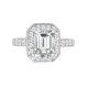 18ct White Gold 43pt Semi Set Natural Diamond Ring Mount. Fits 8x6mm