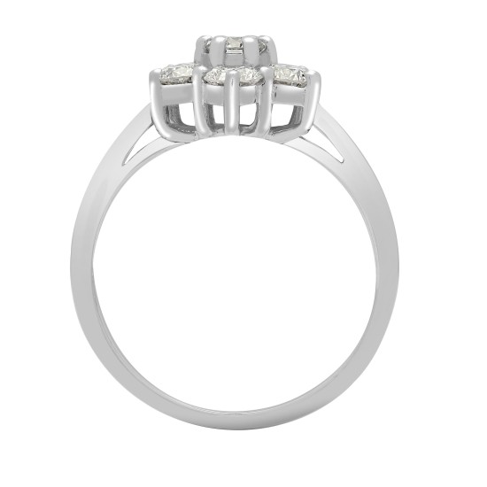 18ct White 1.25ct Natural Diamond 7 Stone Cluster Ring
