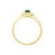 18ct Yellow Gold Natural Diamond And Emerald And 3 Stone Ring