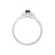 18ct White Gold Natural Diamond And Tanzanite And 3 Stone Ring