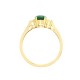 18ct Yellow Gold Natural Diamond And Emerald And 3 Stone Ring