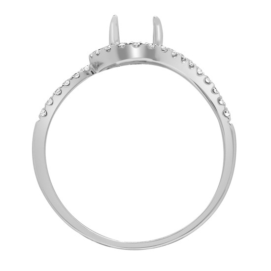 18ct White 0.28ct Natural Diamond Semi Set Ring - Holds 0.50ct