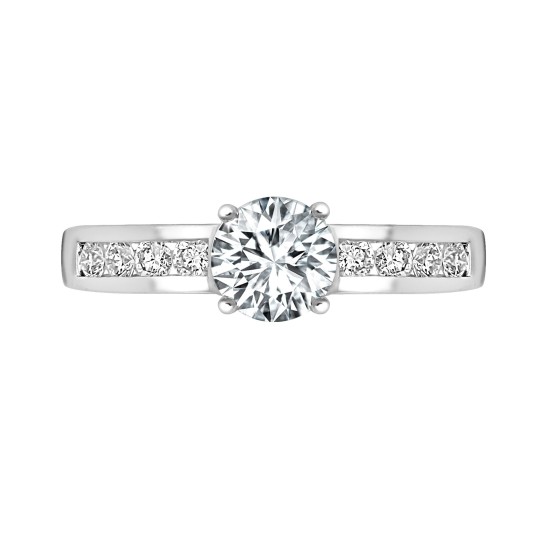 18ct White 0.35ct Natural Diamond Semi Set Ring - Holds 0.75ct