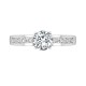 18ct White 0.35ct Natural Diamond Semi Set Ring - Holds 0.75ct