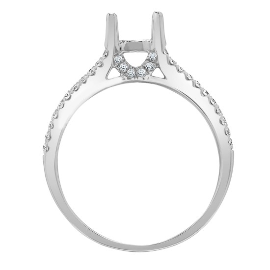 18ct White 0.37ct Natural Diamond Semi Set Ring - Holds 1.00ct