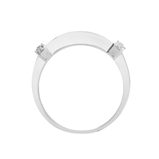 18ct White Gold 0.52ct Natural Diamond Round Brilliant Cut & Baguette Ring