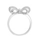18ct White Gold 0.46ct Natural Diamond Round Brilliant Cut & Baguette Bow Ring