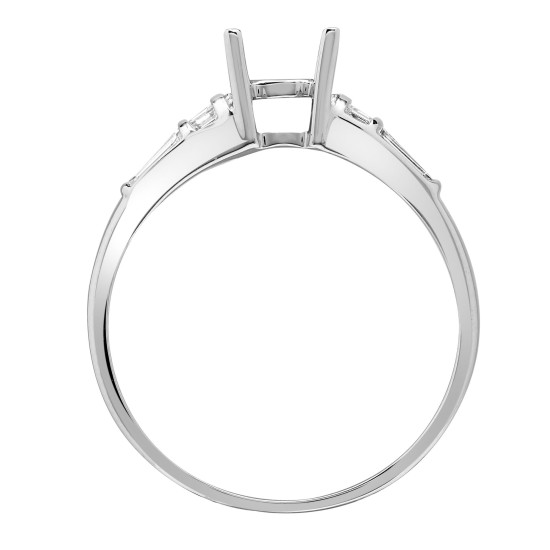 18ct White 0.36ct Natural Diamond Semi Set Ring - Holds 0.50ct