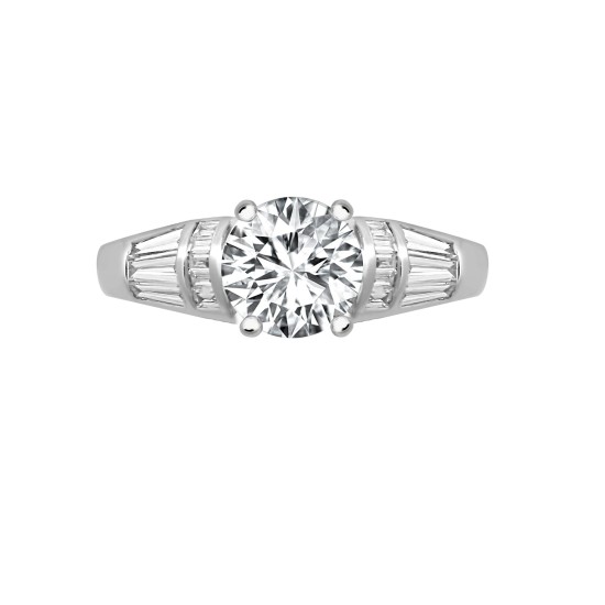 18ct White 0.36ct Natural Diamond Semi Set Ring - Holds 0.75ct
