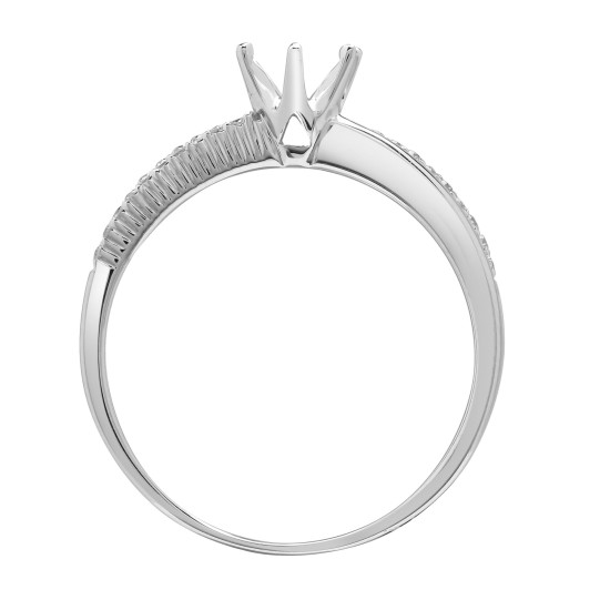 18ct White 0.09ct Natural Diamond Semi Set Ring - Holds 0.25ct