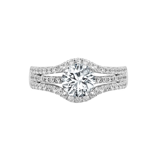 18ct White 0.50ct Natural Diamond Semi Set Ring - Holds 1.00ct
