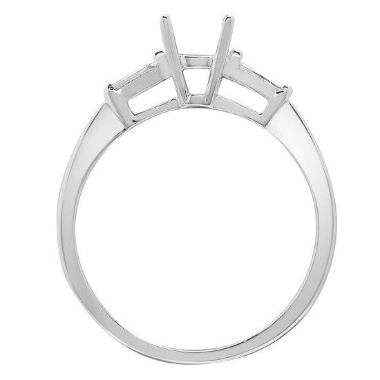 18ct White 0.16ct Natural Diamond Semi Set Ring - Holds 0.75ct