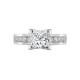 18ct White 0.35ct Natural Diamond Semi Set Ring - Holds 0.75ct