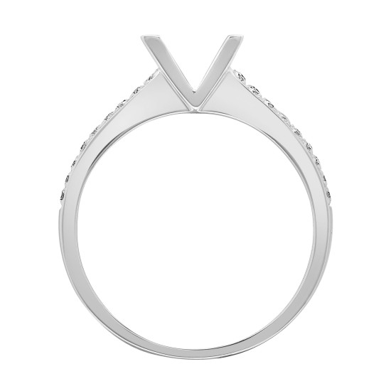 18ct White 0.43ct Natural Diamond Semi Set Ring - Holds 0.75ct