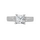 18ct White 0.43ct Natural Diamond Semi Set Ring - Holds 0.75ct