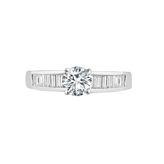 18ct White 0.26ct Natural Diamond Semi Set Ring - Holds 0.50ct