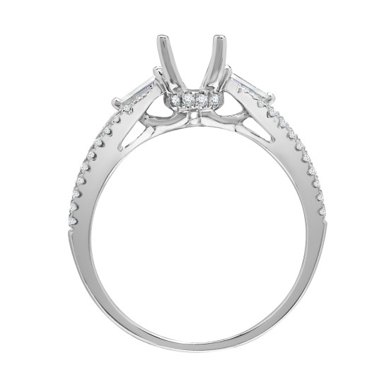 18ct White 0.42ct Natural Diamond Semi Set Ring - Holds 1.00ct