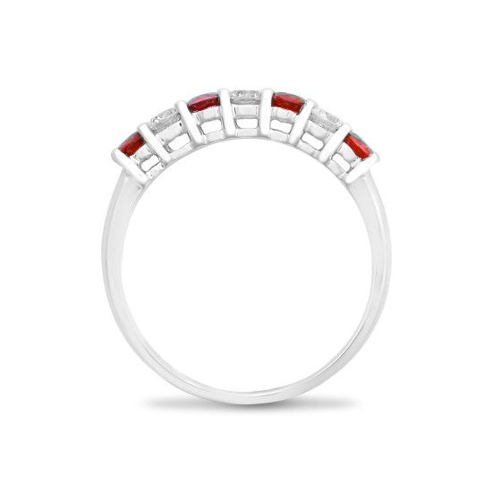 18ct White Diamond-0.33ct Ruby-0.45ct 1\2 Eternity Ring