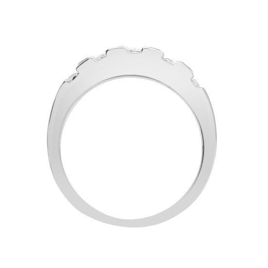 18ct White 0.87ct Princess Cut & Baguette Natural Diamond Ring