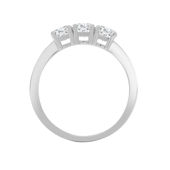 18ct White 1.50ct Natural Diamond Claw Set Trilogy Ring