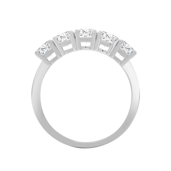 18ct White 0.75ct Natural Diamond 5 stone Ring